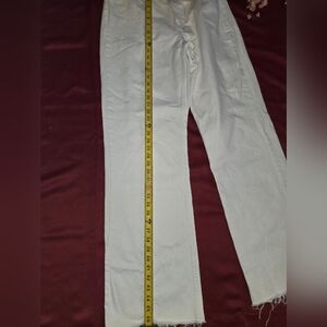 Zara White Denim Jeans High Rise Full length